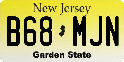 NJ license plate B68MJN