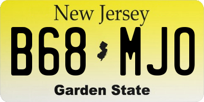 NJ license plate B68MJO