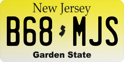 NJ license plate B68MJS