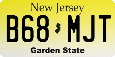 NJ license plate B68MJT