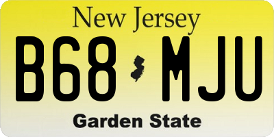 NJ license plate B68MJU