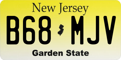 NJ license plate B68MJV
