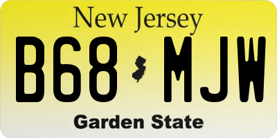 NJ license plate B68MJW