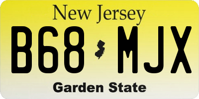 NJ license plate B68MJX