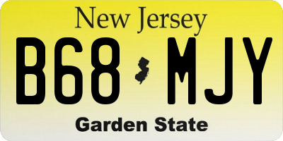 NJ license plate B68MJY