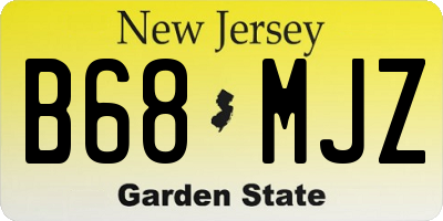NJ license plate B68MJZ