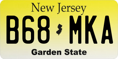 NJ license plate B68MKA