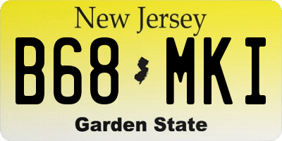 NJ license plate B68MKI