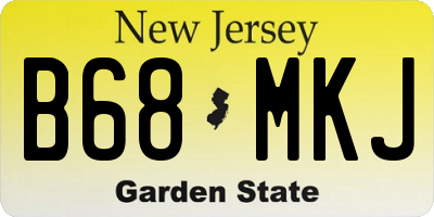 NJ license plate B68MKJ