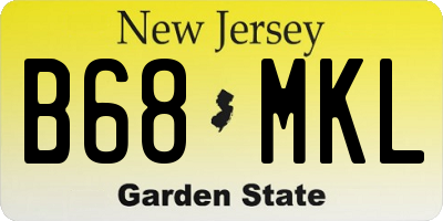 NJ license plate B68MKL