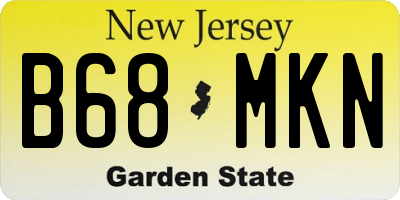 NJ license plate B68MKN