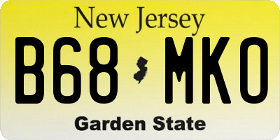 NJ license plate B68MKO