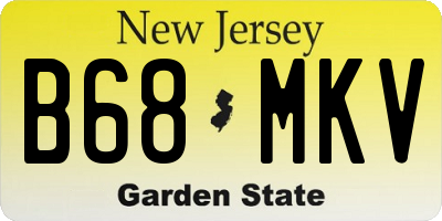 NJ license plate B68MKV