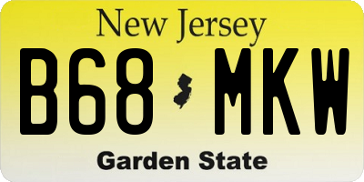 NJ license plate B68MKW
