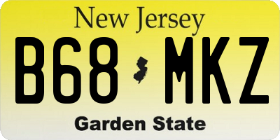 NJ license plate B68MKZ