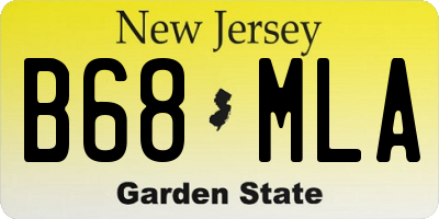 NJ license plate B68MLA