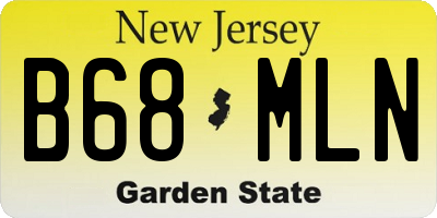 NJ license plate B68MLN