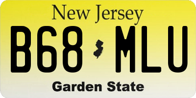 NJ license plate B68MLU
