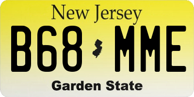 NJ license plate B68MME
