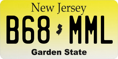 NJ license plate B68MML