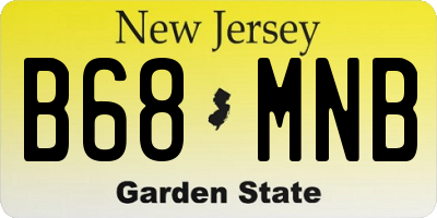 NJ license plate B68MNB