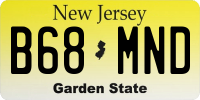 NJ license plate B68MND