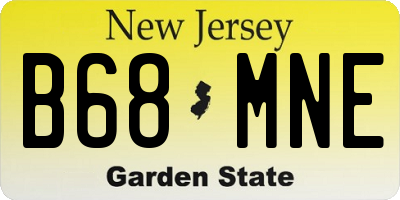 NJ license plate B68MNE