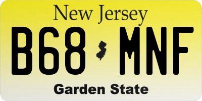 NJ license plate B68MNF