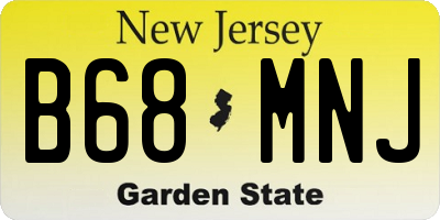 NJ license plate B68MNJ