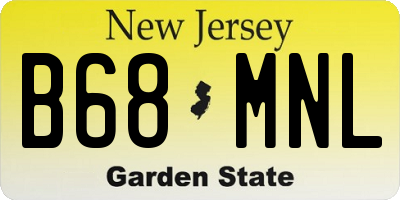 NJ license plate B68MNL