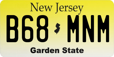 NJ license plate B68MNM