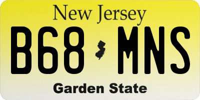NJ license plate B68MNS