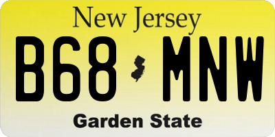 NJ license plate B68MNW