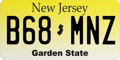NJ license plate B68MNZ
