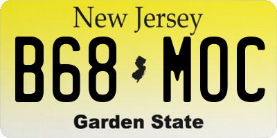 NJ license plate B68MOC