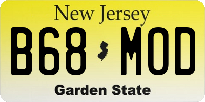 NJ license plate B68MOD