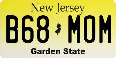 NJ license plate B68MOM