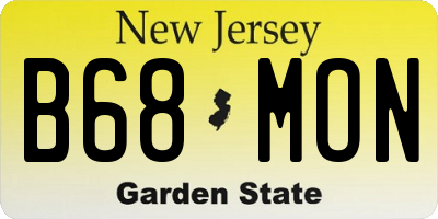 NJ license plate B68MON