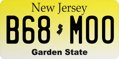 NJ license plate B68MOO