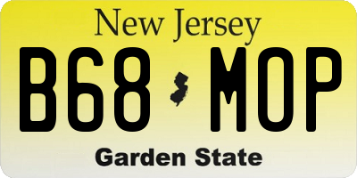 NJ license plate B68MOP