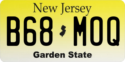 NJ license plate B68MOQ