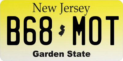 NJ license plate B68MOT