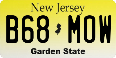 NJ license plate B68MOW