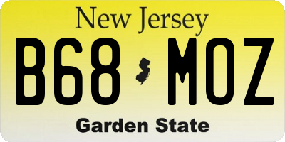 NJ license plate B68MOZ