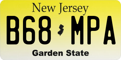NJ license plate B68MPA