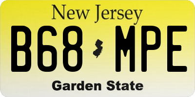 NJ license plate B68MPE