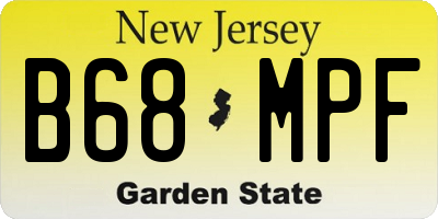 NJ license plate B68MPF