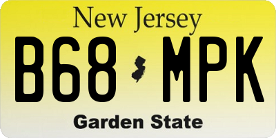 NJ license plate B68MPK