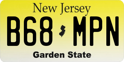 NJ license plate B68MPN