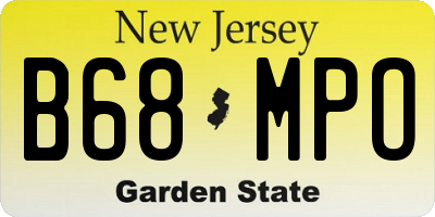 NJ license plate B68MPO